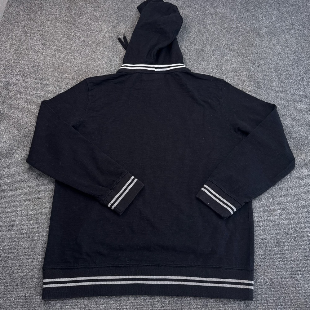 American Eagle Pullover Hoodie Mens Size Small Black White Knit Sweatshirt - Picture 5 of 10